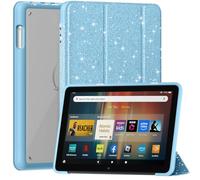 Patamiyar PU Leather Case for 8 Inch Tablets, Does Not Fit iPad Onn 8 Inch, Slim, Lightweight, Smart Tri-Fold Stand Case with Auto Sleep/Wake, Glitter Blue