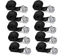 Pataqomio 10pcs Black Fastening Straps With Buckle Wear-resistant Lashing Straps With Lock For Attaching To For Carrier