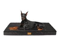 Patas Lague Orthopedic Jumbo Dog Bed for Large Sized Dog 142x102cm, Soft Waterproof Egg Crate Foam Large Pet Crate Beds Mat with Removable Washable Cover and Non-Slip Bottom, Black