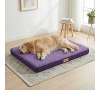 Patas Lague Orthopedic XL Dog Bed for Large Dogs 42''X28'', Soft Comfortable Waterproof Egg Crate Foam Big Large Pet Beds Mat with Removable Washable Cover, Purple