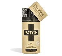 PATCH Bamboo Plasters for Bites & Splinters Hypoallergenic Wound Care for Sensitive Skin, Latex Free, Activated Charcoal, 25pcs