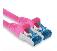 Patch cable - 1.5m Ethernet, network, LAN cable CAT6a (for gigabit networks, routers, switches, modems with RJ45 input - magenta)