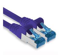 Patch cable - 1.5m Ethernet, network, LAN cable CAT6a (for gigabit networks, routers, switches, modems with RJ45 input - purple)