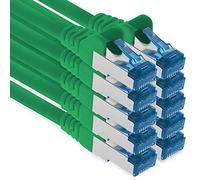Patch cable - 10x 2m Ethernet, network, LAN cable CAT6a (for gigabit networks, routers, switches, modems with RJ45 input - green)