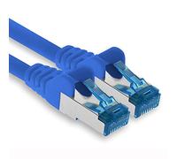 Patch cable - 2m Ethernet, network, LAN cable CAT6a (for gigabit networks, routers, switches, modems with RJ45 input - blue)
