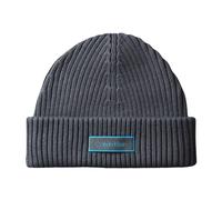 Patch Chunky Rib Cotton Beanie - male - Calvin Klein - Accessories - Gray - ONE SIZE - Accessories ONE SIZE