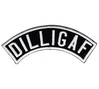Patch DILLIGAF Hells Motorcycleclub MC Rankpatch Angels Tab Biker Motorbike Iron on Badge