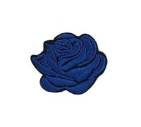 Patch Embroidered Floral Applique, Embroidered Patch Rose Flowers Multicolor 3.2x2.9cm Pack of 10 Iron On Sew On(Blue)