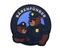 Patch Force - Bärenführer Rubber Patch Round 7.0 cm x 7.0 cm - For Policemen as Practice Guide, Caregiver or Candidate - Police, Funny, Meme - 3D Rubber Patch, PVC,