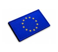 Patch Force - EU flag textile patch (coloured) 8 x 5 cm - as a badge for uniforms, protective vest, insert bag, jacket or backpack - for German army, police and military - woven, embroidered