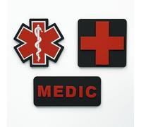 Patch Force - Paramedic Cross Rubber Patch for German Armed Forces, Police and Fire Brigade - As a Patch for Tactical Backpacks, Medical Bags, First Aid Kits, First Aid Pouch - 5 cm x 5 cm