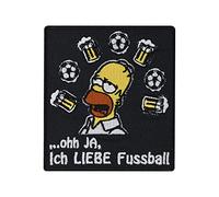 Patch Fussball Aufnäher Homer Simpson Ich liebe Fussball- Spass - Fun - Pfeife