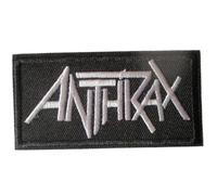 Patch Group Anthrax Black and White 8x4 cm red Badge thermoadhesive Hard Rock