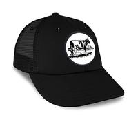 Patch Hat Trucker Baseball Cap Cow B Animals Farm & Domesticated Animals Animals, Black Circle Patch, One size
