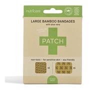 PATCH Large Format Bamboo Plasters for Burns & Blisters, Hypoallergenic Wound Care for Sensitive Skin - Latex Free, Aloe Vera 10pcs