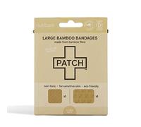 PATCH Large Format Bamboo Plasters for Cuts & Scratches, Hypoallergenic Wound Care for Sensitive Skin - Latex Free, Natural, 10pcs
