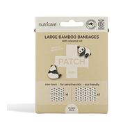 PATCH Large Format Bamboo Plasters for Kids with Panda Design, Hypoallergenic Wound Care for Sensitive Skin - 10pcs
