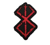 Patch Nation Berserk Berserker Brand of Sacrifice Norse Rune Viking PVC Patch (Red)