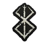 Patch Nation Berserk Berserker Brand of Sacrifice Norse Rune Viking PVC Patch (White)