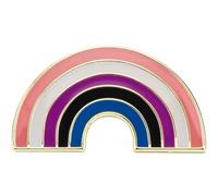 Patch Nation Gender Fluid Genderfluid Pride Rainbow Shaped Flag Brooch Pin Badge