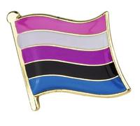 Patch Nation Genderfluid Gender Fluid Pride LBGTQ Flag Metal Pin Badge Brooch