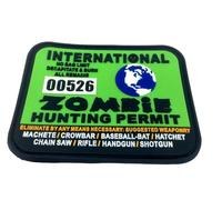 Patch Nation International Zombie Hunting Permit Tactical PVC Airsoft Paintball Cosplay Patch (Green)