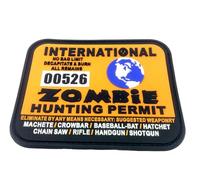 Patch Nation International Zombie Hunting Permit Tactical PVC Airsoft Paintball Cosplay Patch (Orange)