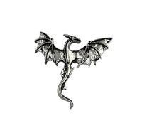 Patch Nation Medieval Dragon Serpent Winged Silver Metal Pin Badge Brooch (3)