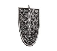 Patch Nation Nordic Snake Celtic Charm Shield Metal Pin Badge Brooch (Silver)