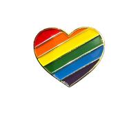 Patch Nation Pride Rainbow Gay LGBTQ Love Heart Flag Metal Pin Badge Brooch