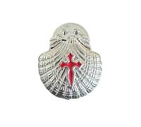 Patch Nation Saint James Crusader Silver Shell Shaped Cross Camino de Santiago Metal Brooch Pin Badge