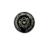 Patch Nation Science it's Like Magic But Real Atom Love Heart Metal Pin Badge Brooch