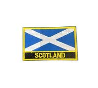 Patch Nation Scotland Scottish Saltire Flag Iron on Sew On Embroidered Patch (Rectangular)