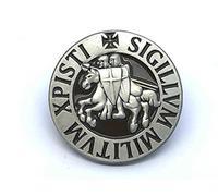 Patch Nation Sigillum Militum Xpisti Knights Templar Crusader Round Lapel Pin Badge
