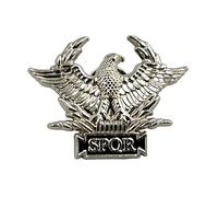 Patch Nation SPQR Senatus Populusque Romanus Ancient Roman Republic Metal Pin Badge Brooch (Silver)