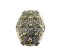 Patch Nation Turtle Viking Norse Medieval Amulet Celtic Rune Silver Metal Pin Brooch Badge (Gold)