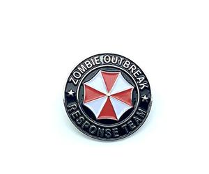 Patch Nation Zombie Outbreak Response Team Biohazard Cosplay Metal Pin Badge, 32mm Red Black, Unisex, Cosplay Fans, Science Fiction Enthusiasts, Party Goers, Badge