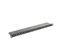 LANBERG PATCH PANEL 24 PORT 0.5U, CAT. 5E, SHIELDED, BLACK