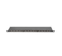 Patch Panel 24 PORT 0.5U Cat.6 Shielded Black PPS6-0024-B