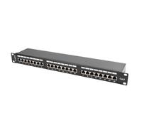 Patch Panel 24 PORT 1U Cat.6 Shielded Black PPS6-1024-B
