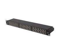 PATCH PANEL 48 PORT 1U 19 CAT.6 FTP SHIELDED BLACK PPS6-1048-B