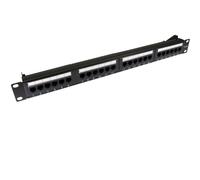 kenable Patch Panel Cat5e RJ45 19 inch Rack Mountable 24 Port & Back Bar