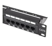 Patch Panel Cat6 24 Port RJ45 Gigabit 19 Inch Rack Mountable 1U & Back Bar