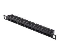 Patch Panel with 12 Ports, Supply Category 5e/6, 12 Port Patch Panel for Airports, 12 Port Patch Panel for Unshielded Networks, Cable Organiser Panel, Cable Management, 12 Port Network Patch Panel