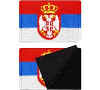 Patch Serbia Set of 2 Patches Serbian Hook and Loop Patch velkro Patches Military Patch with Hook and Loop Tactical Morale Patches with Your Country Flag, 40x60mm