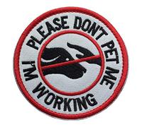 Patch Service Dog Working Do Not Touch Military Tactical Badge Hook & Loop Patch Please Do Not Pet Me I'm Working Service Dog Embroidered Patch-3.15" Diameter Round (ServiceDog-Red/White/Black)