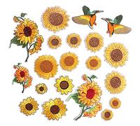 Patch Sticker, 20 Pcs Sunflower Bird Butterfly Iron-on Patch Appliques for Clothes Iron Patches for Backpack, Caps, Clothes