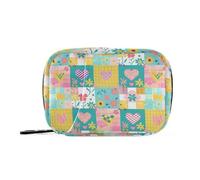 Patch Work Pastel Spring medicine bag with Detachable Compartments convenient pill cases organizers