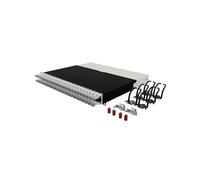 Patchbox ONE 8 RU Cat.6a - 24-Port Patch Panel with Retractable Cable Management System for 19” Racks, Includes Flat 10GB Network Cables for Easy Network and Server Rack Setup (STP, White, 0.8m / 8RU)