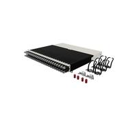 Patchbox ONE 8 RU Cat.6a - 24-Port Patch Panel with Retractable Cable Management System for 19” Racks, Includes Flat 10GB Network Cables for Easy Network and Server Rack Setup (STP, Black, 0.8m / 8RU)